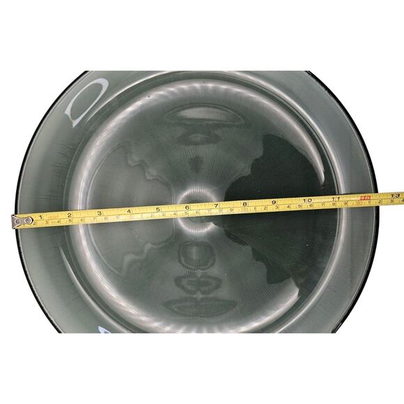 Retro Glass 12.5" Serving Platter, Vintage MCM Gray Smoke Glass - Picture 7 of 8